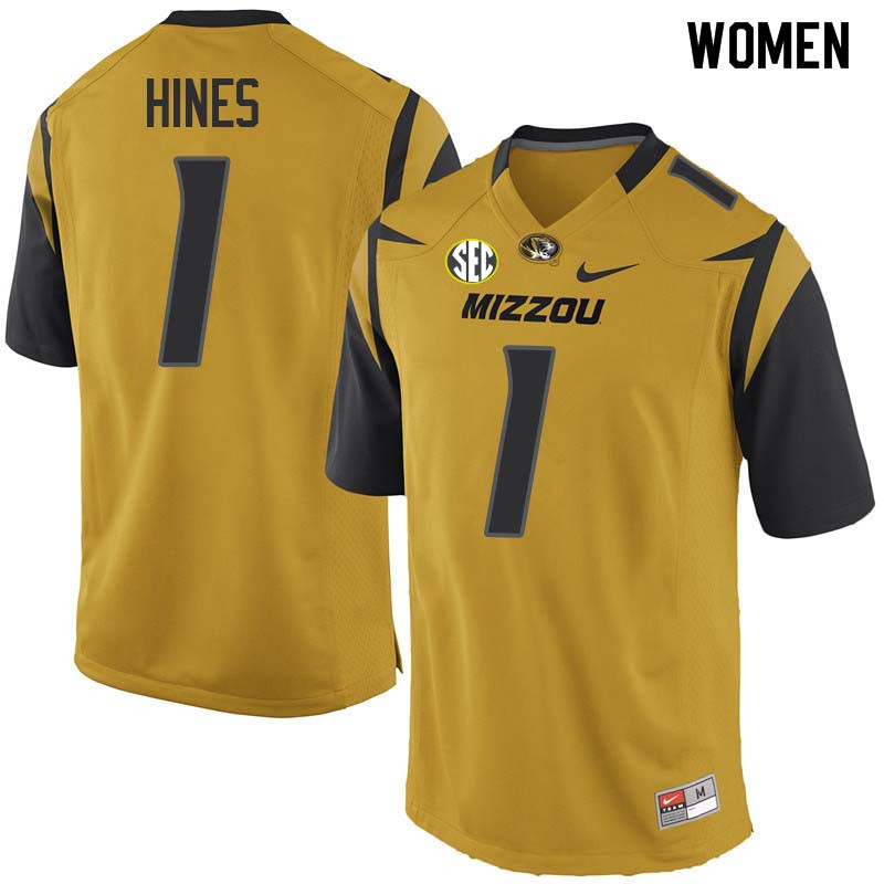 Women #1 Anthony Hines Missouri Tigers College Football Jerseys Sale-Yellow